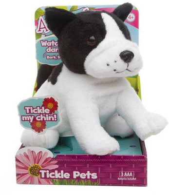 

Amazimals Boston Terrier Tickle Pets Plush Dog - 9.05 inch(White)