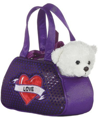 

Aurora World 7" Love Pet Carrier With Bear(Purple)