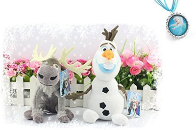 Disney Frozen Olaf And Sven Plush Dolls With Necklace(White)