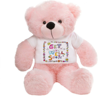 

Grab A Deal Big Teddy Bear wearing a Get Well Soon T-shirt - 24 inch(Pink)