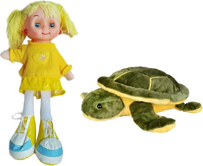 

TANISI Musical Dora Doll With Led Light & Cute Soft Tortoise Combo - 30 cm(Multicolor)