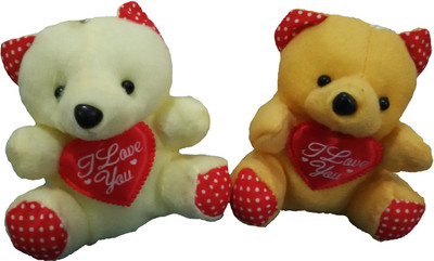

Ekku Combo of 2 teddies Key Chain - 4 inch(Beige, Yellow)
