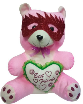 

Aparshi Pinky teddybear with mask stuffed soft toy - 45 cm(Pink)