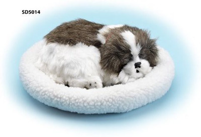 BlowOutBarn Shih Tzu Plush Breathing Dog With Bed Adopt A Pet Sd5014(White)