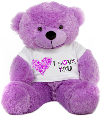 

Grab A Deal Big Teddy Bear wearing a Beautiful I Love You T-shirt - 24 inch(Purple)