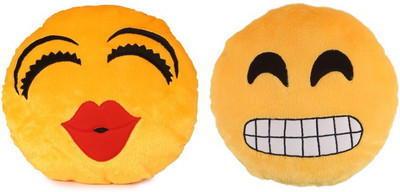 

Deals India Deals India soft Kiss and Grinning Face With Smiling Eyes Smiley Cushion - 35 cm(Smiley3&G)(Set of 2) - 35 cm(Multicolor)