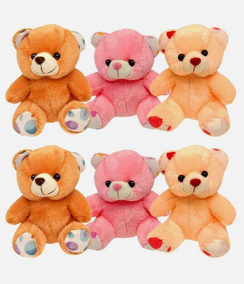 

Mydress Mystyle Set of 6 Cute Teddy Bear - 7 inch(Brown, Yellow, Pink), Brown;pink;yellow
