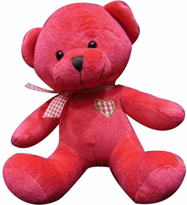 

Soft Buddies Cute Bear with Bow - 7 inch(Red)
