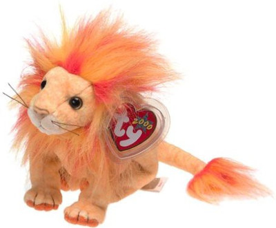 TY Beanie Babies Bushy The Lion - 9 inch(Orange)