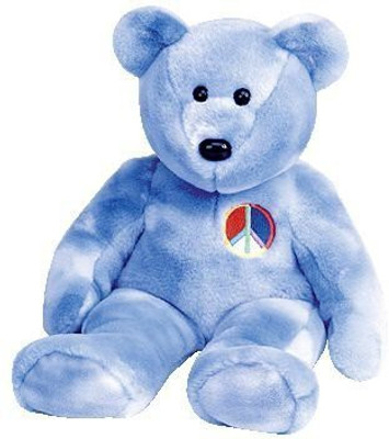 TY Beanie Babies Peace Symbol Bear(Blue)