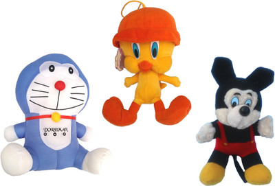 

Galaxy World Pack of cartoon characters, Doraemon+Tweety pie+mickey mouse Set of 3 soft cartoon character toy - 33 cm(Multicolour)