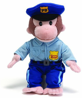 Gund Curious George Policeman Animal(Blue)