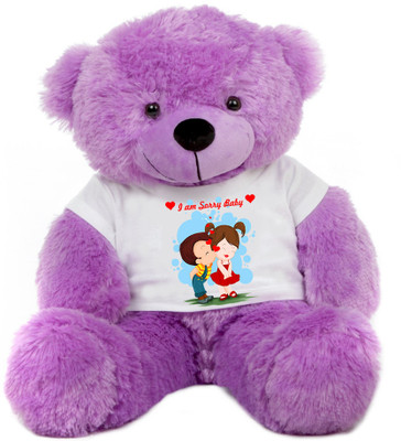 

Grab A Deal Big Teddy Bear wearing I am sorry baby T-shirt - 24 inch(Purple)