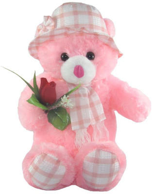 

Nb Phoenix Pink Cute Teddy Bear With Rose Stuffed Soft Plush Toy Kids Birthday Gift 45 Cm - 45 cm(Pink)