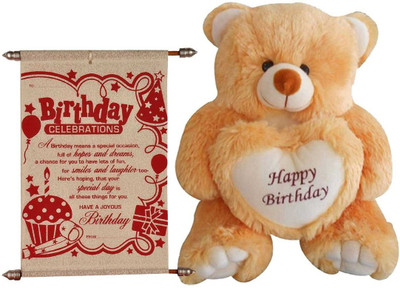 

Advance Hotline Happy Birthday Teddy With Scroll Card - 36 Cm - 40 cm(Multicolor)