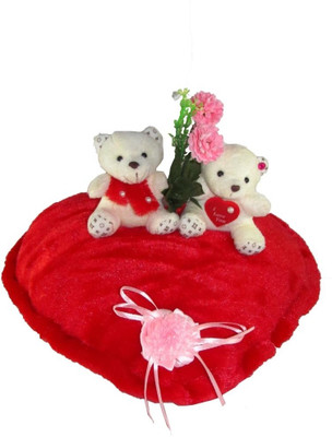 44% OFF on Tickles Couple Teddy on a Heart With Flower - 35 cm(Red) 44% OFF on Tickles Couple Teddy on a Heart With Flower - 35 cm(Red)