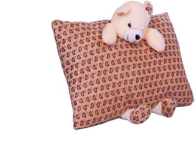 

ESHTYLE Brown Fancy Pillow with Teddy Hanging - 4 Inch(Brown)