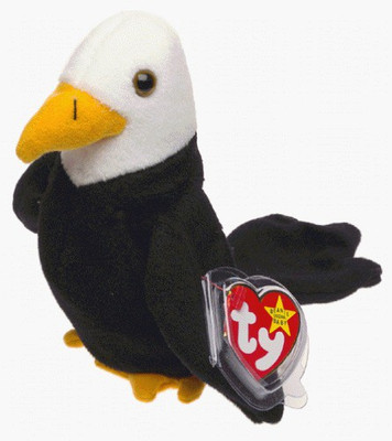 

eaglecollector83 Ty Beanie Ba Baldy The Bald Eagle - 15 cm(Black)