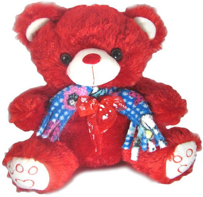 

Tickles Muffler Teddy - 23 cm(Red)