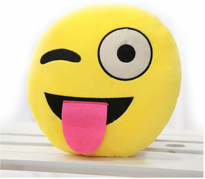 

Tickles Smiley Winking Emoticon Cushion - 33 cm(Multicolor)