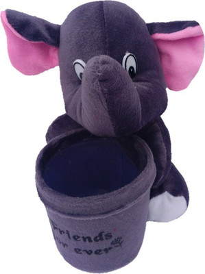

Aparshi Elephant Stuffed Toy pen holder - 18 cm(Brown)