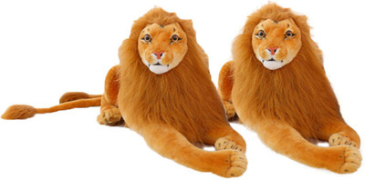 

Tickles Jungle Lion(Set of 2) - 20 cm(Brown)