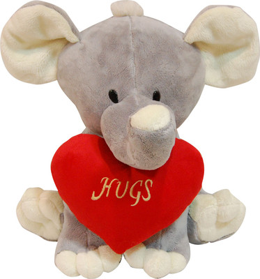 Surbhi Elephant With Heart - 40 cm(Grey)