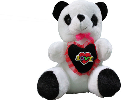 

9 Perfect Panda Teddy with Love Heart - 15 inch(White, Black), Black;white