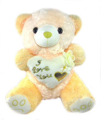 

Tickles Beautiful Teddy With Rose And Heart - 35 cm(Yellow)