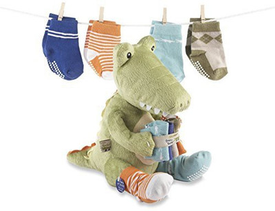 

Baby Aspen Toy and Baby Socks Gift Set, Croc in Socks Plush, Green - 25 inch(Multicolor)