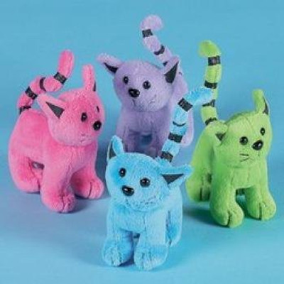 

Fun Express Assorted Plush Cats (1 Dozen) Bulk - 12 inch(Green)