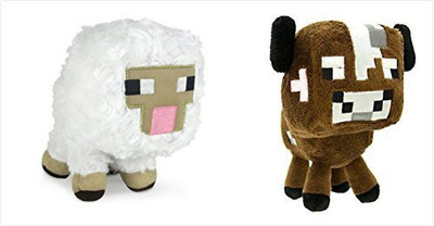 

Minecraft Official Overworld 7" Plush Set Of 2 Ba Cow And Ba Sheep(Brown)