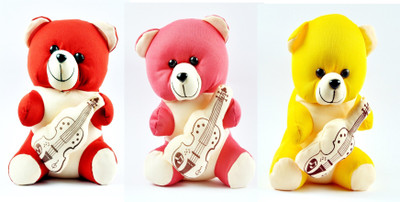 

Casanova Teddy with gittar - 25 cm(Red, Pink, Yellow), Pink;red;yellow
