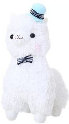 

KSB 14" White Plush Alpaca With Tie And Hat,Cute Soft Animals - 9 inch(White)
