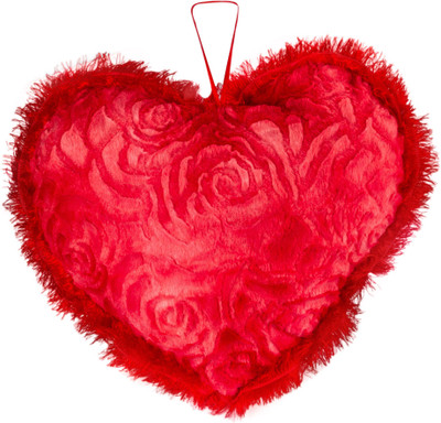 

Glitters Appealing Heart With A Fur Boundary - 15 Inch(Red)