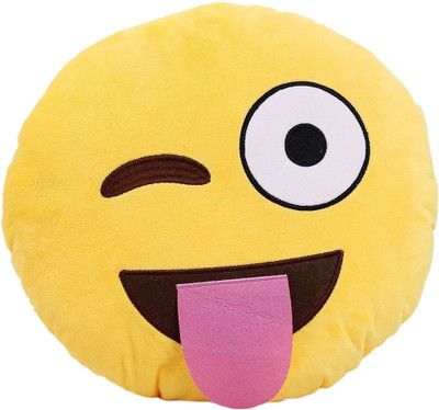 

Grab A Deal Naughty Smiley Cushion winking and taunting - 12 inch(Yellow)