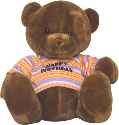 

Twisha Bear With T Shirt Happy Birthday Brown Medium - 18 cm(Multicolor)