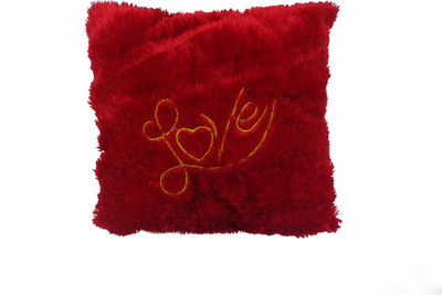 Art N Hub Soft Love Fur Cushion (H-36cm) - 36 cm(Red)