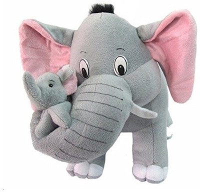 

SHOP24HOME Elephant With two babies Soft Toy 40cm - 40 cm(Grey)