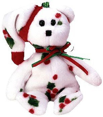 

TY Beanie Babies Jingle Beanies 1998 Holiday Teddy(White)