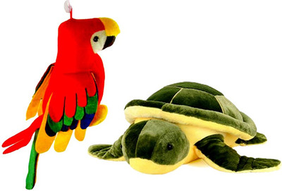 Ewi Cute Soft Toys Parrot Tortoise 32 cm Multicolor Ewi Soft Toys