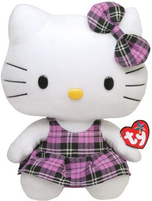 

TY Beanie Babies Hello KitPurple Plaid (Medium) - 5 inch(White)
