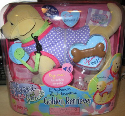 Pucci Pups Electronic & Interactive Golden Retriever - 12 inch(Blue)