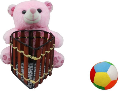 

Saugat Traders Teddy Bear Pen Stand With Soft Ball - 6.3 Inch(Multicolor)
