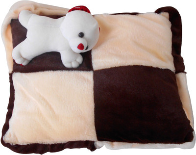 

Saugat Traders 2 in 1 Teddy Toy Pillow - 22 cm(Brown, Beige), Beige;brown
