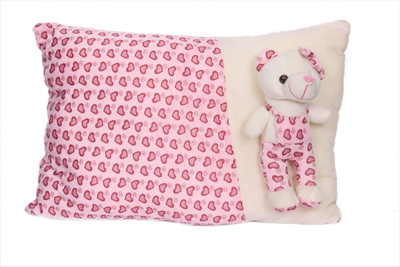 

ESHTYLE Fancy Pink Pillow with Teddy Bear - 12 Inch(Pink)