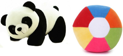 Deals India Panda Soft Toy (26 cm) and Medium Ball(20 cm) combo - 30 cm(Multicolor)