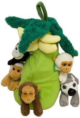 

Unipak Plush Monkey House with Animals - Five (5) Stuffed Monkeys in Play Banana Tree Carrying Case - 25 inch(Multicolor)