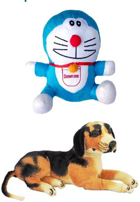

VRV Multicolour Doraemon and Dog Stuff Toy - 15 cm(Multicolor)