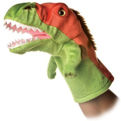 Aurora Plush Velociraptor Puppet 10" - 14 inch(Green)